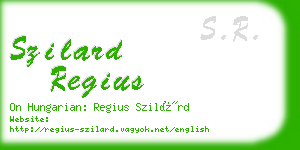szilard regius business card